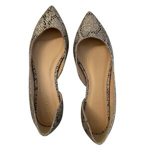 J. Crew Metallic Snake Print Flats